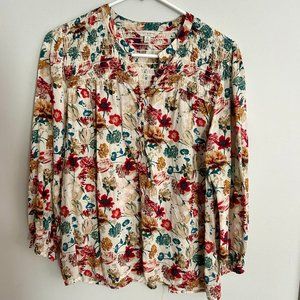 Lucky Brand Floral Blouse, Size M